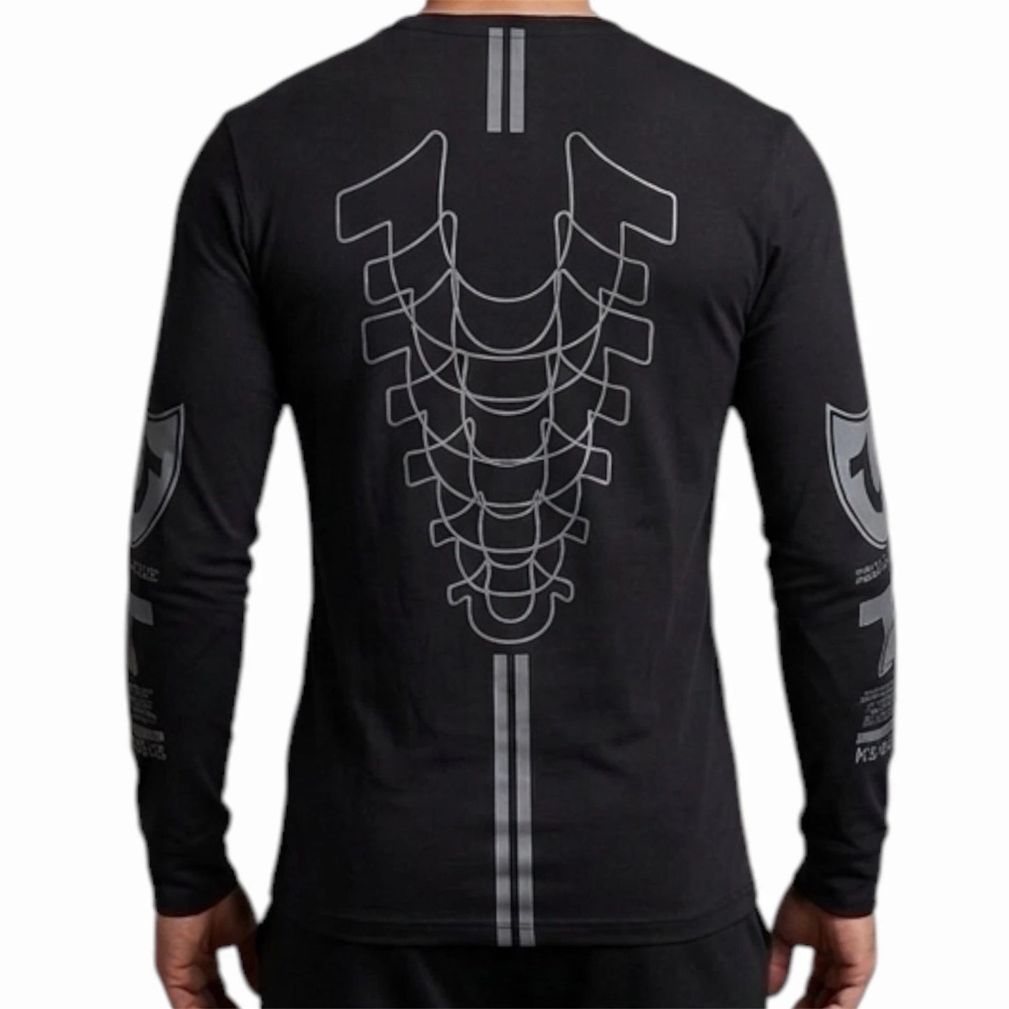 $99 TRUE RELIGION Black MOTO PUFF Horseshoe Long Sleeve Designer Graphic T-shirt