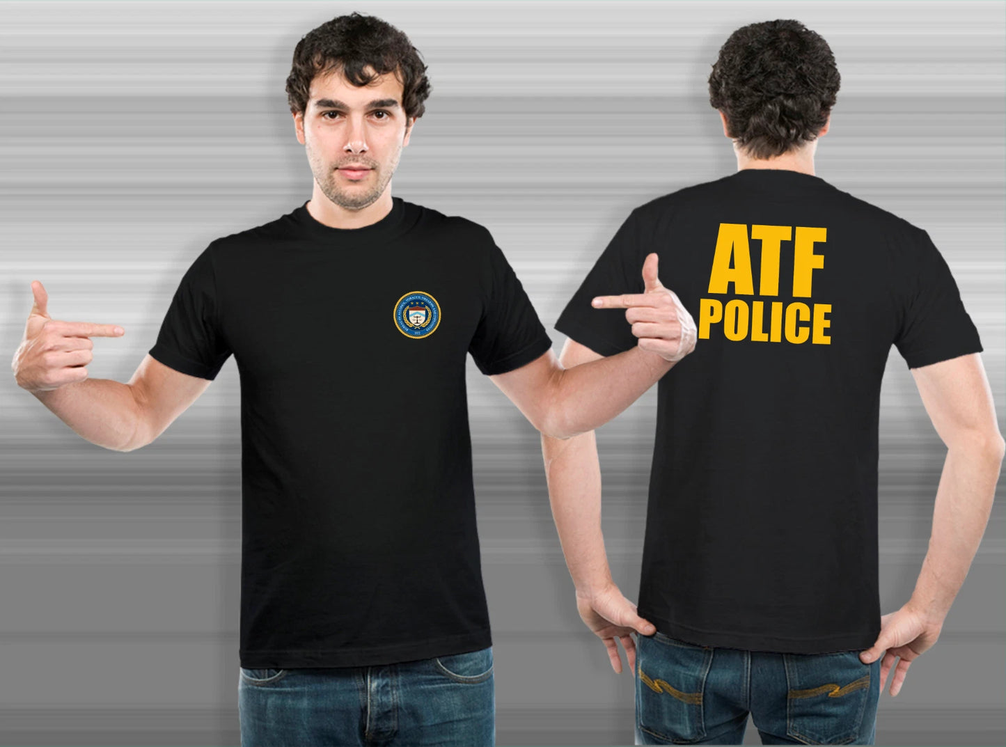 ATF And Explosive Police - Custom Men's 2 Side T-Shirt Tee USA Size S to 3XL