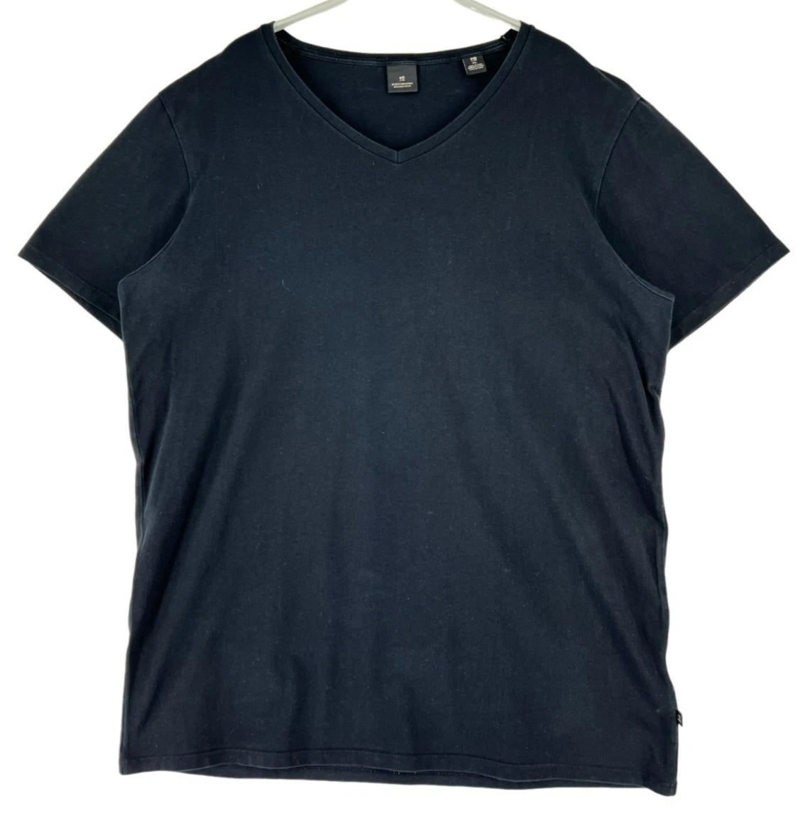 Scotch & Soda Herren V-Neck T-Shirt Jersey Schwarz Größe XL