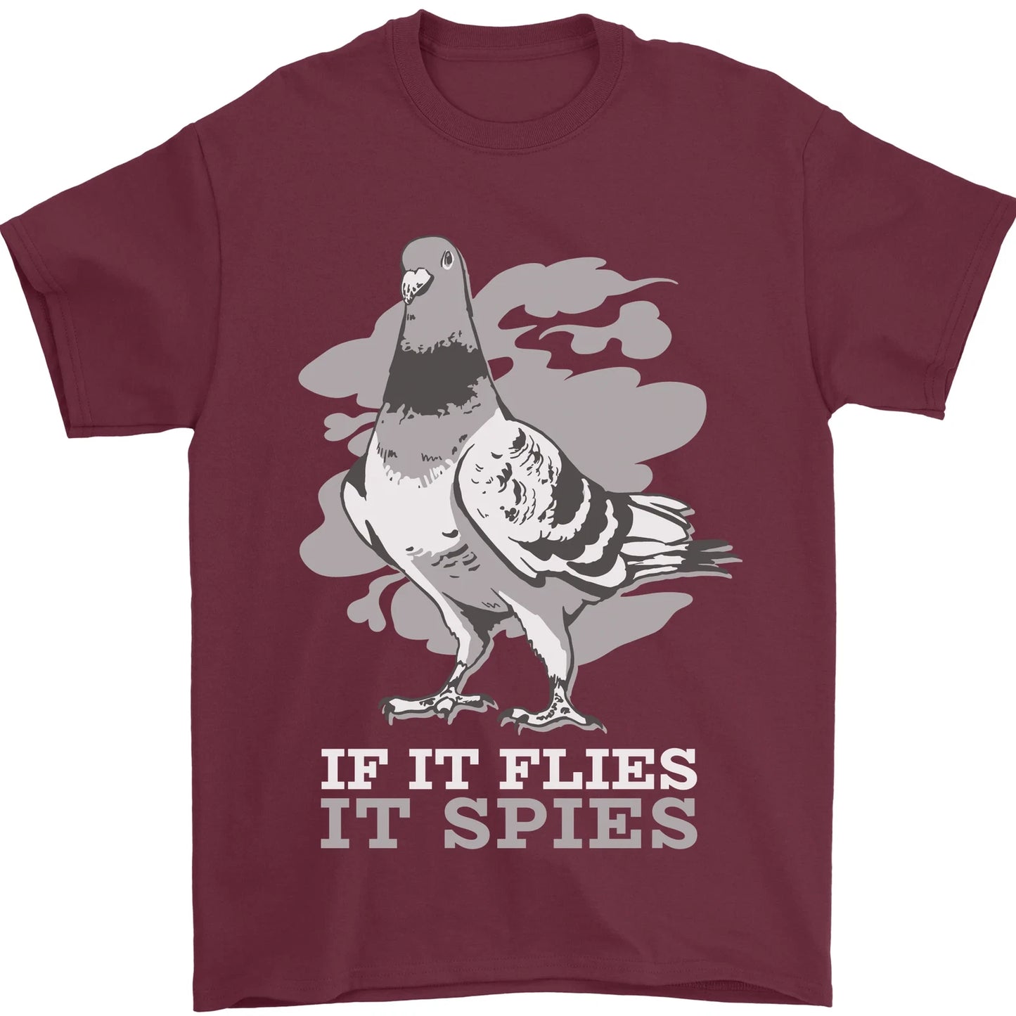 If it Flies it Spies Conspiracy Pigeon Mens T-Shirt 100% Cotton