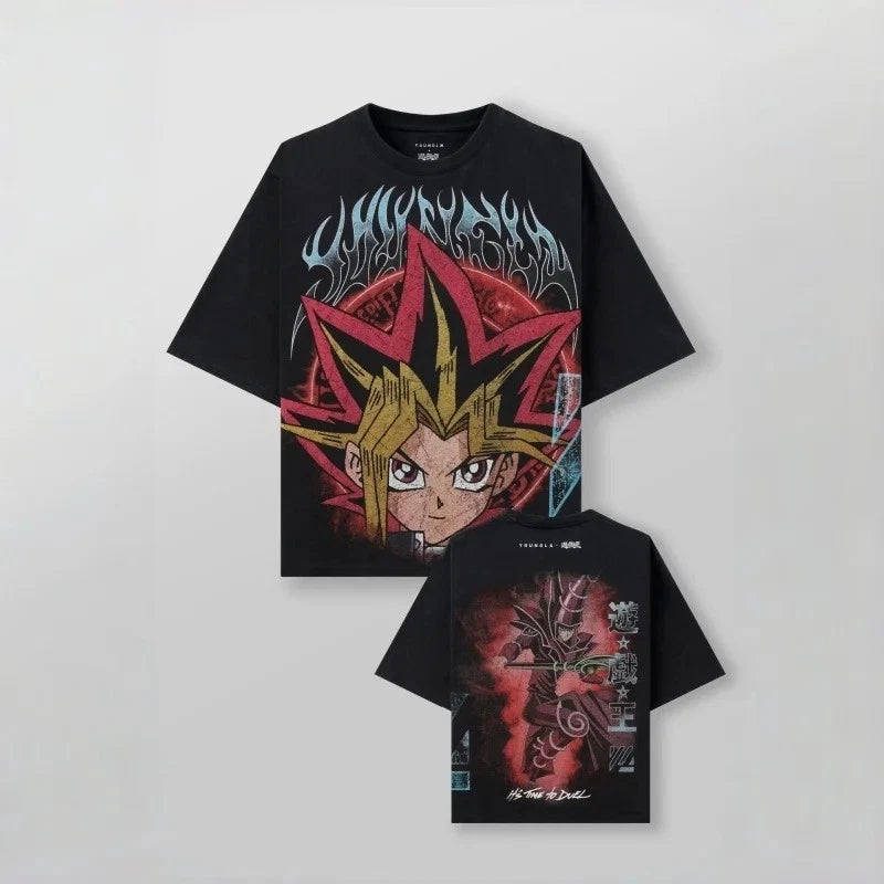 Yu-Gi-Oh Men Oversized T-Shirt Casual Sport Fitness Cotton Short-Sleeved T shirt