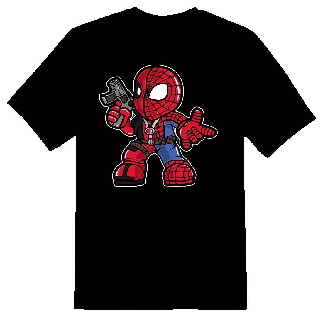 Spidey Merc cartoon character funny Tee shirt black or white