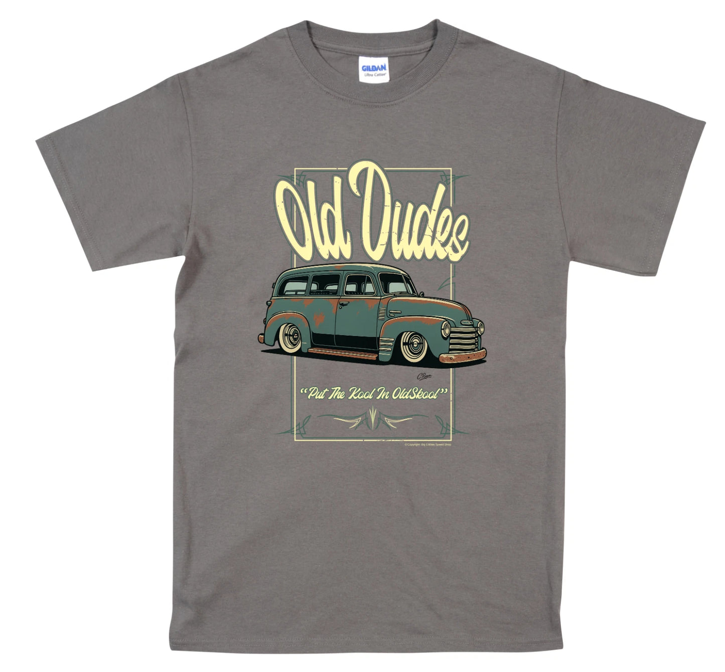 Old Dude's Branded T Shirt Featuring Chris Apted American Classic Car S-5XL