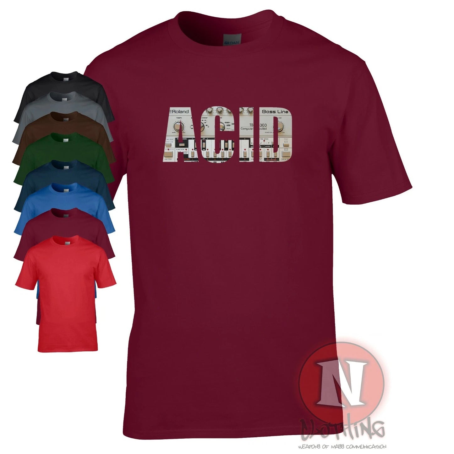 ACID TB303 t-shirt house music teeshirt club old school DJ rave bassline