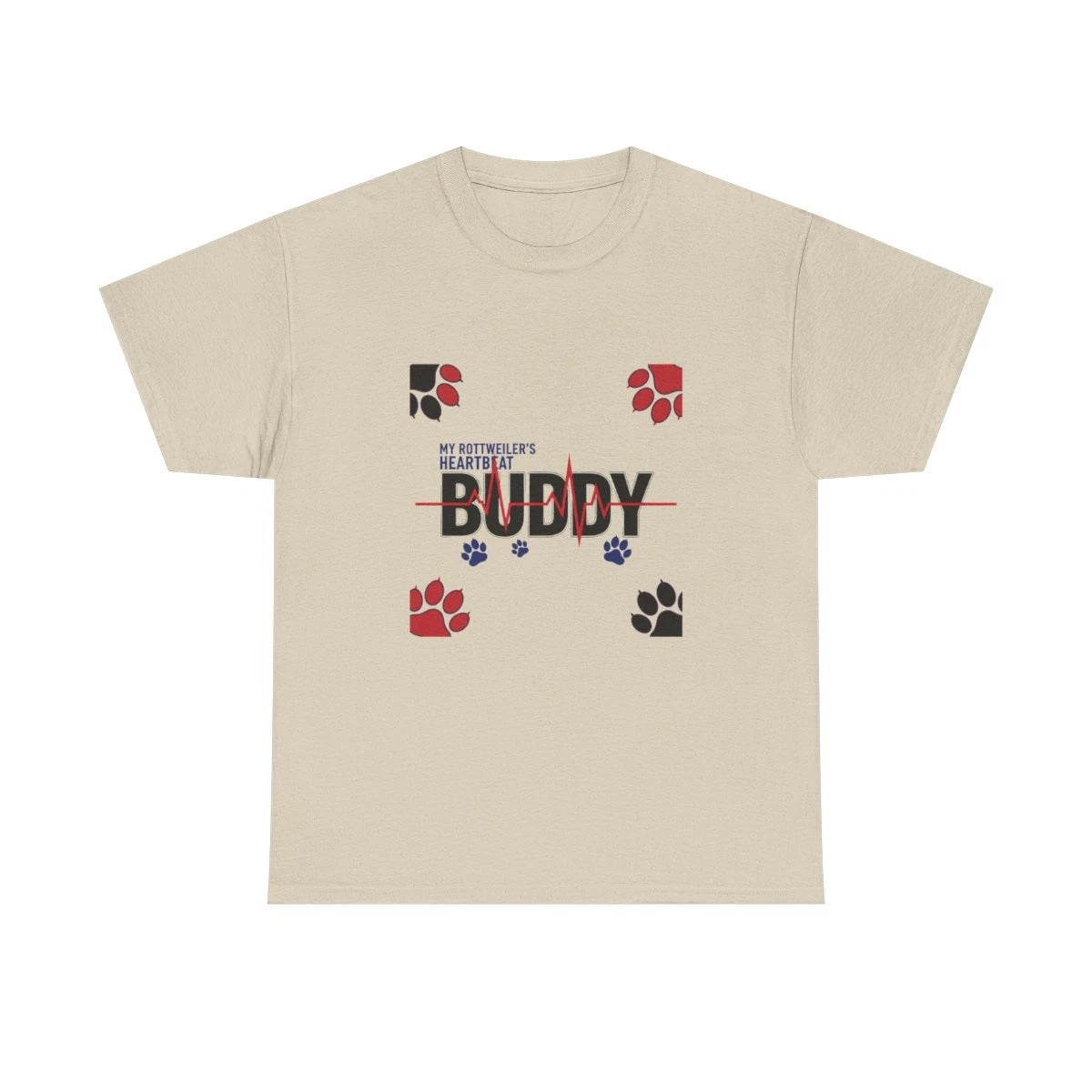Custom Rottweiler Paw Print Heartbeat Shirt Personalized Pet Name Easter Gift