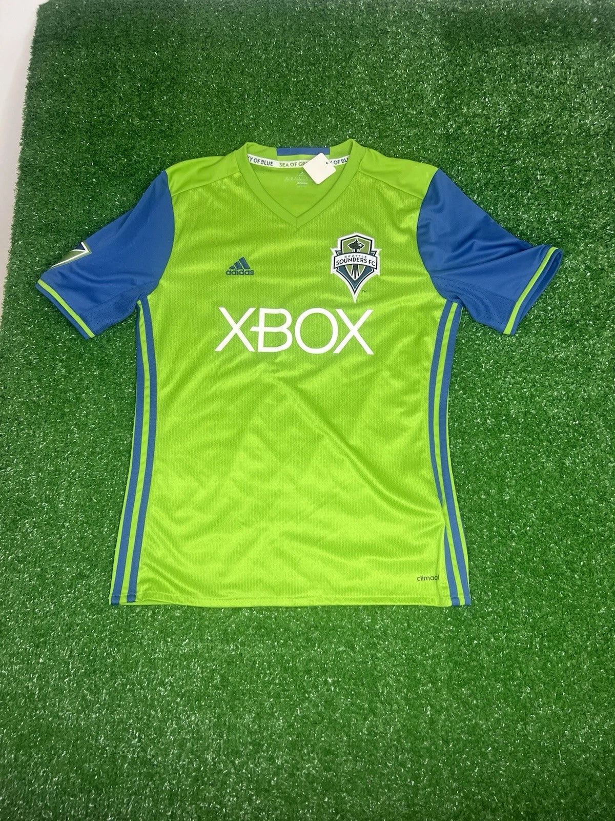 Adidas Seattle Sounders FC MLS Soccer Jersey Green Formotion Xbox 360 Kids XL