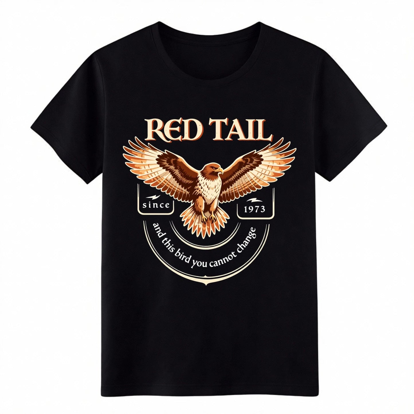 Vintage Red Tail Hawk T-Shirt, Retro 1973 Wildlife Rock Casual Graphic Tee