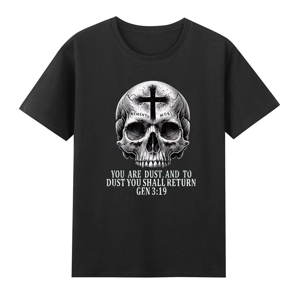 Memento Mori Catholic Crucifix Traditional Latin Mass Skull Horror Men's T-Shirt