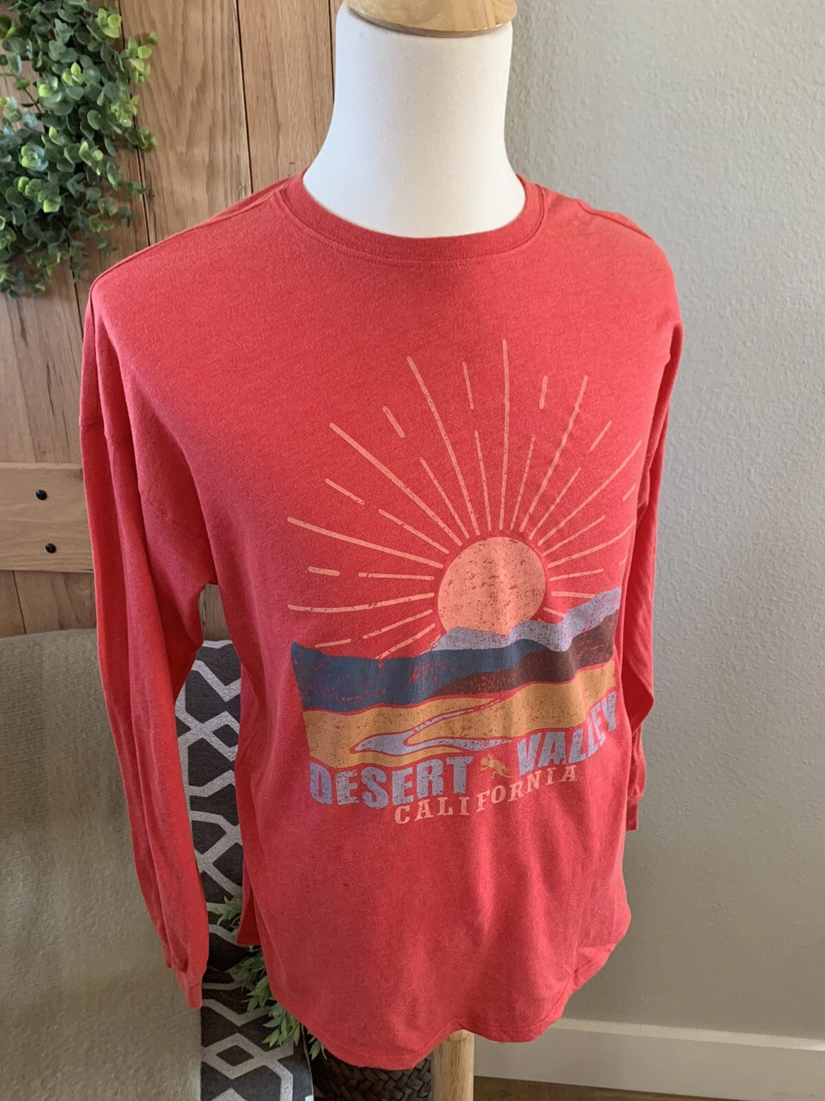 Vintage Look California Desert Valley Long Sleeve Tshirt Shirt for Adults XS