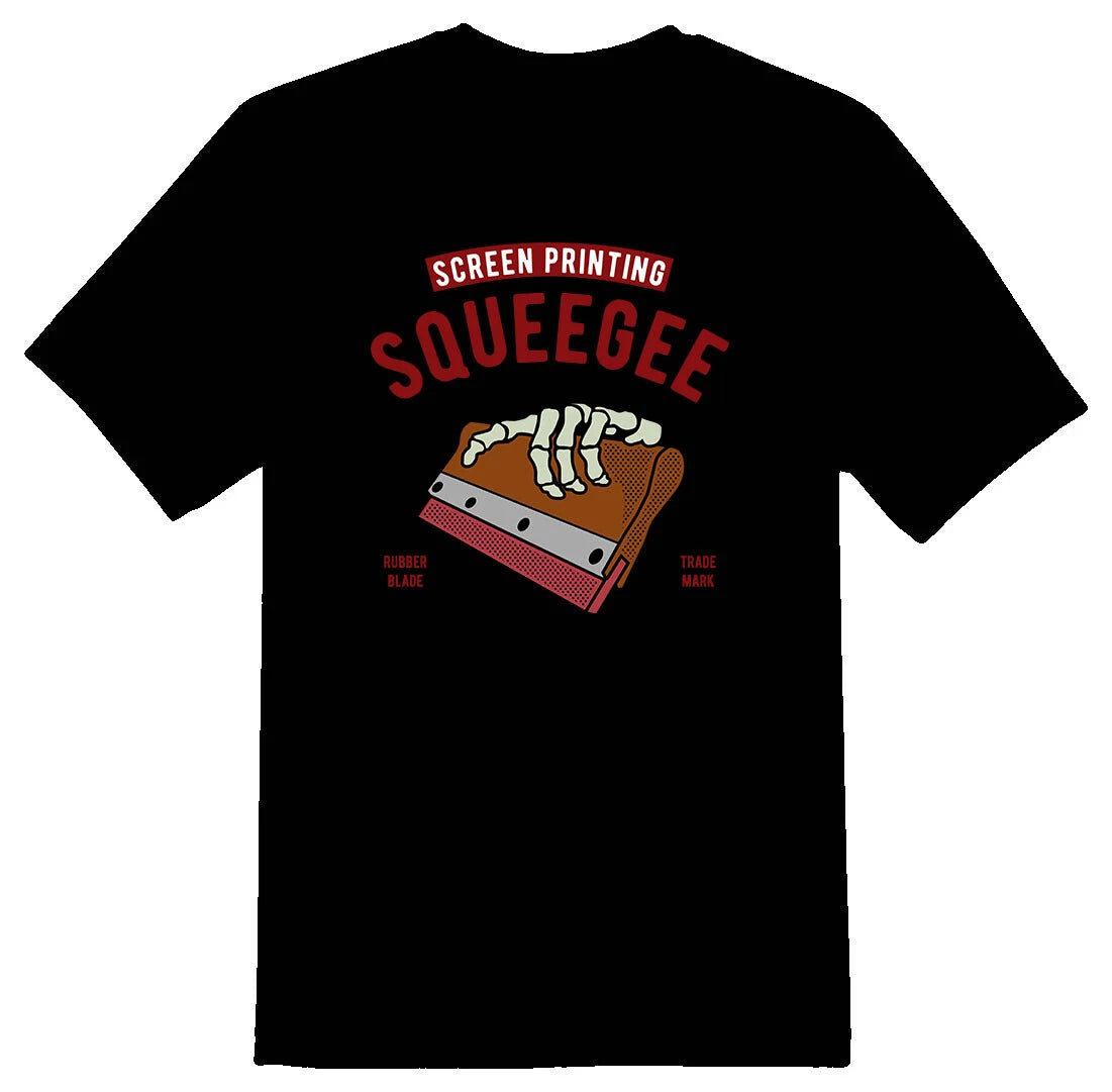 Squeegee screen printing funny Tee shirt black or white