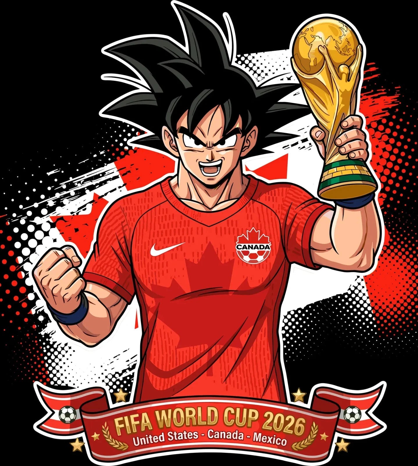 canada World Cup Football DTF Iron On Heat Transfer Unisex Soccer T shirt