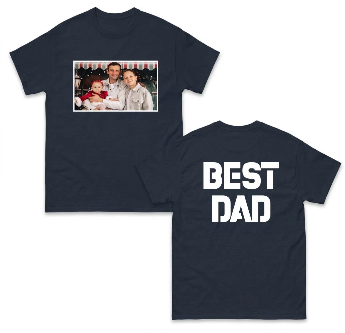 Personalised Photo and Text T-Shirt, Custom Front & Back tee Shirt, Custom Tee