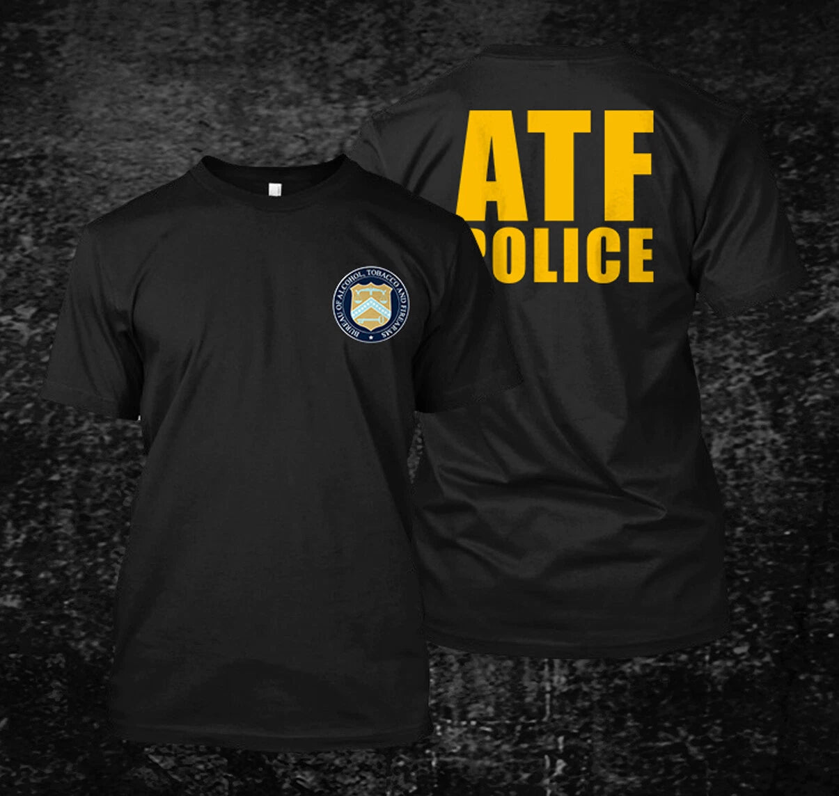ATF police - Custom Men's Back and front T-Shirt Tee