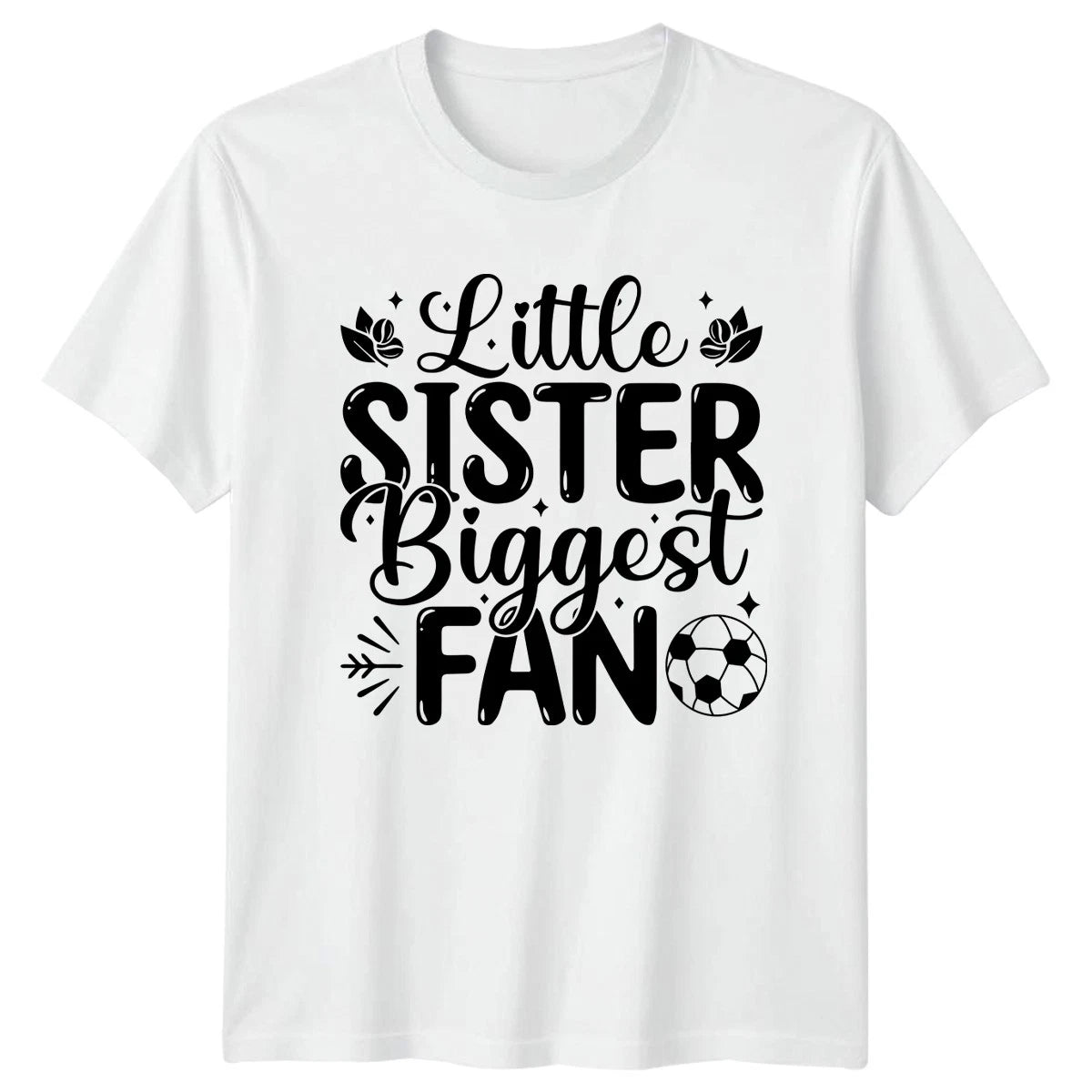 Little Sister Biggest Fan Womens T-Shirt Youth Soccer Support Soccer Gift