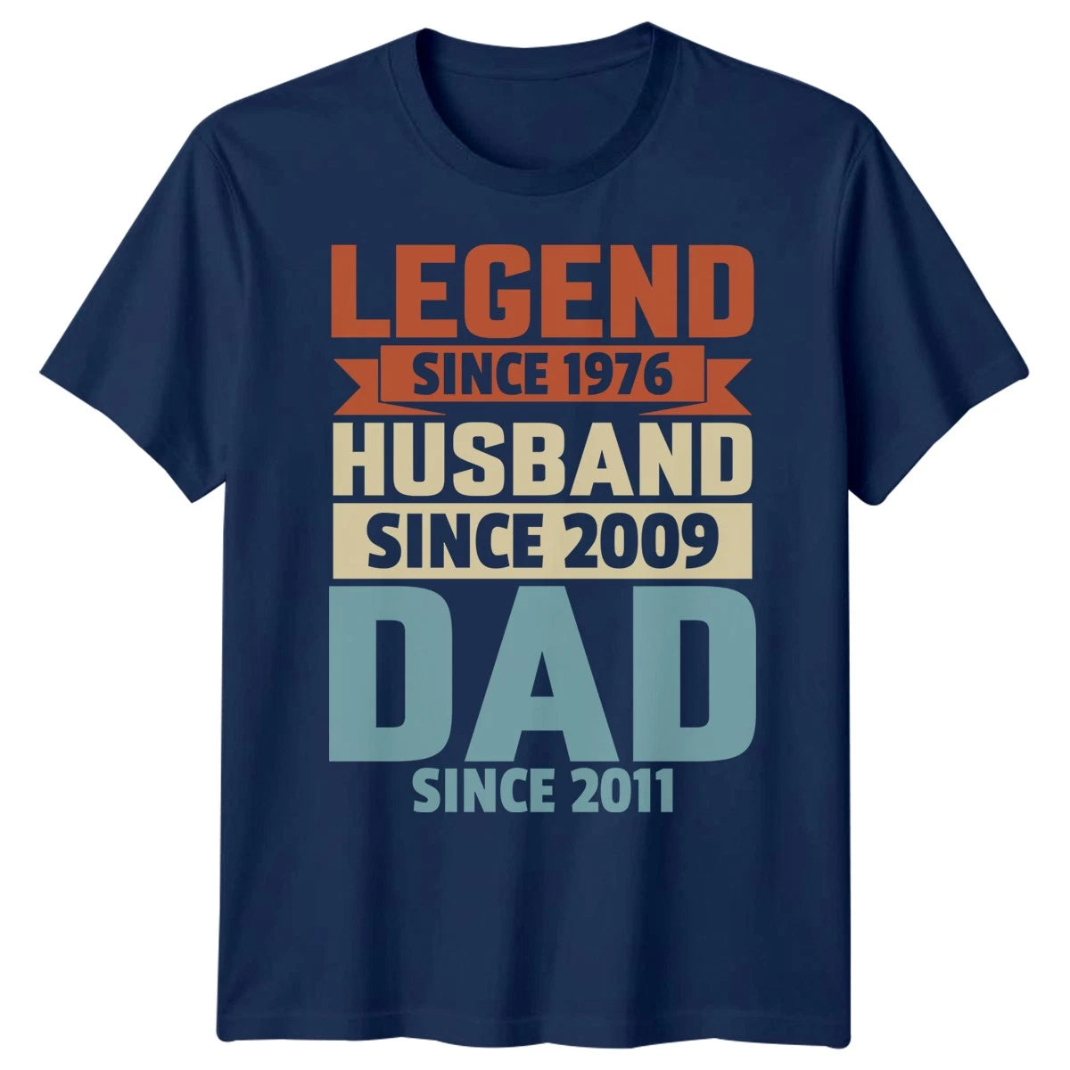 Legend Since 1976 Husband Dad Life Milestones Mens T-Shirt