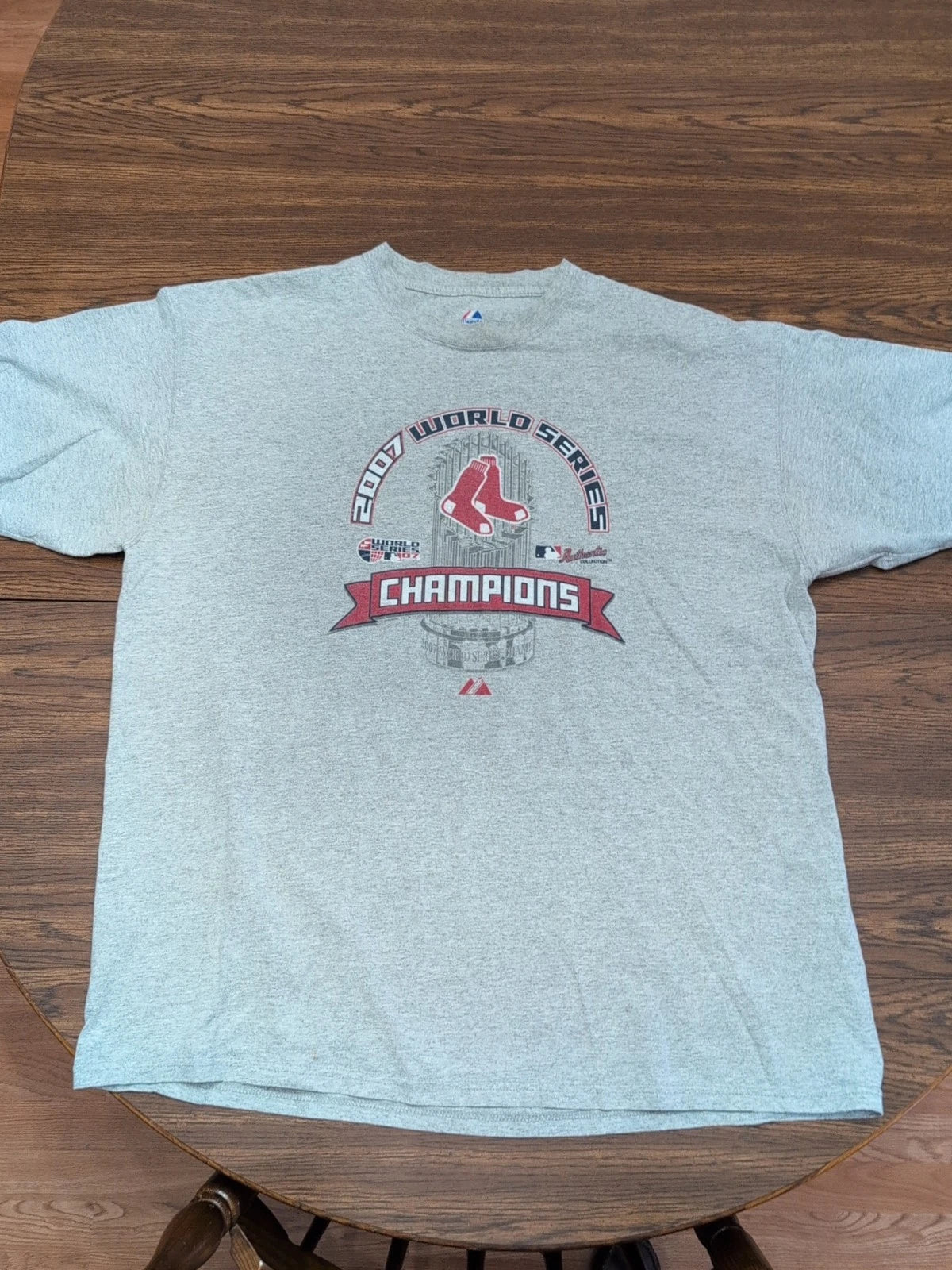Boston Red Sox 2007 World Series Champions T Shirt Size XXL Majestic Grey
