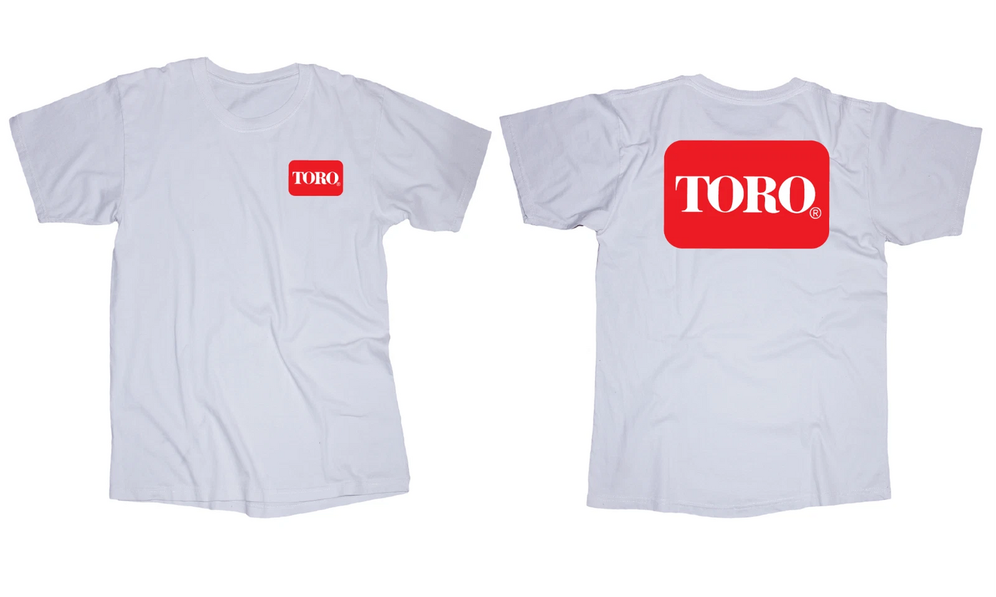 TORO logo white T-shirt Lawnmower Gardening Mowing