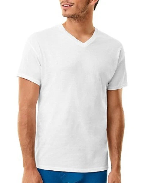 Hanes® Men's Luxury Essentials White V-Neck Undershirt 3-Pack " TOP 1 " YZT2W3