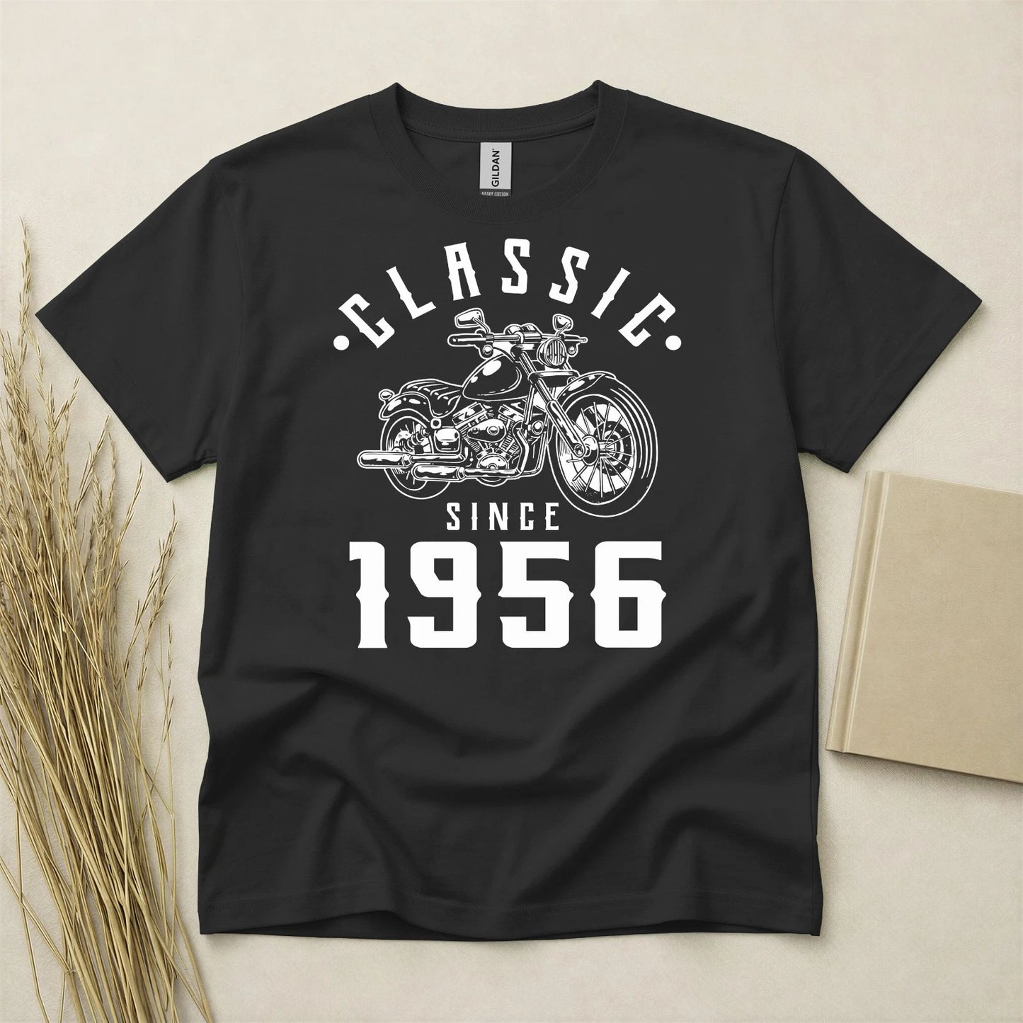 70th Birthday T-shirt Born In 1956 70 Years Old Gifts Classic Motorcycle TShirt
