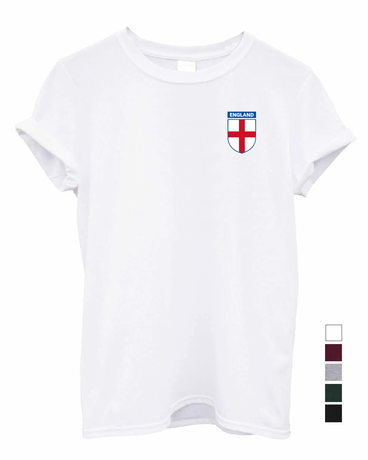 ENGLAND Team Crest Crew neck Tshirt Support your Country football rugby cricket