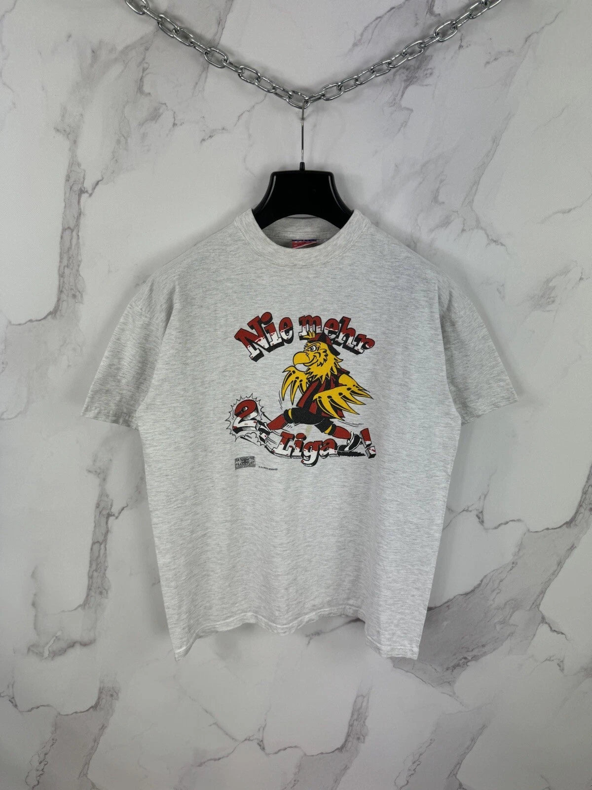 Vintage Frankfurt Fan Merch "Nei Mehr 2 Liga" Logo T Shirt L