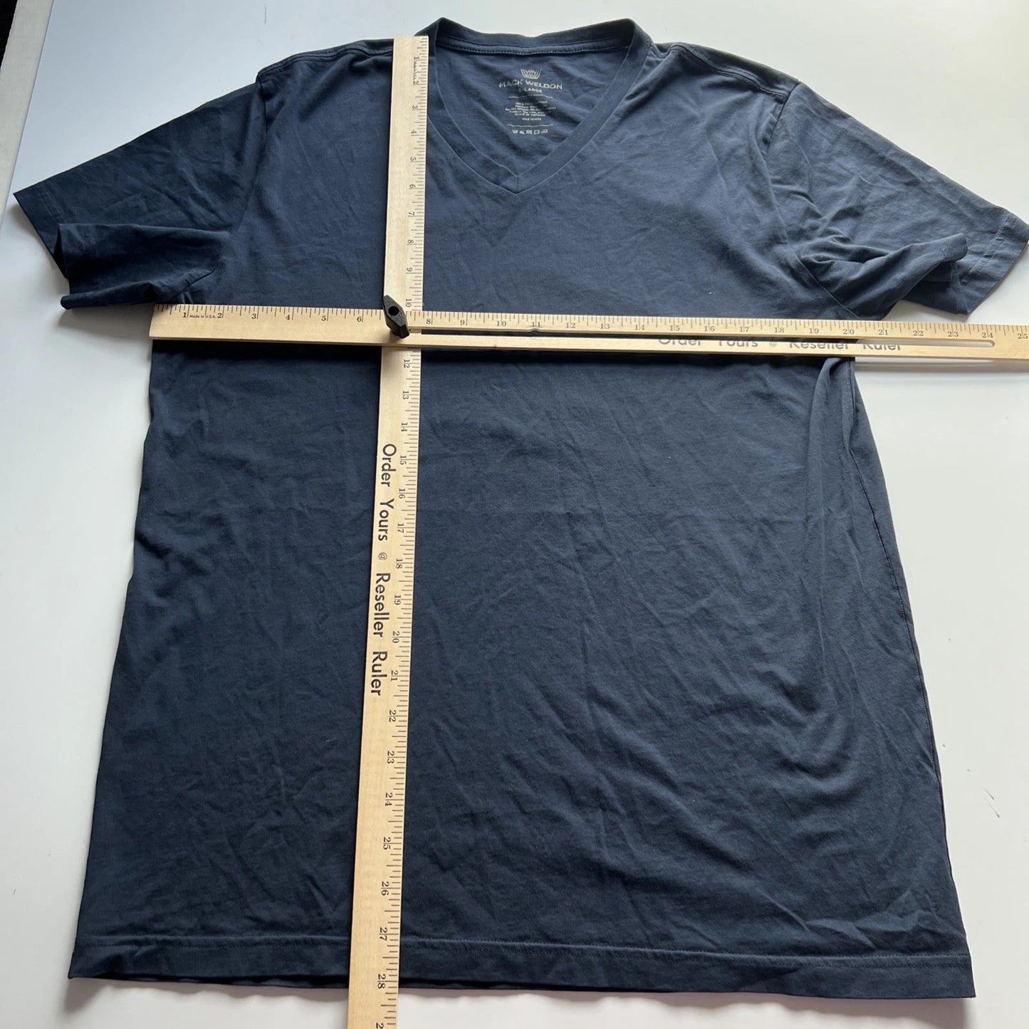 Mack Weldon T Shirt Men's XL Navy Pima Cotton V Neck Tee Casual Basic Stretch