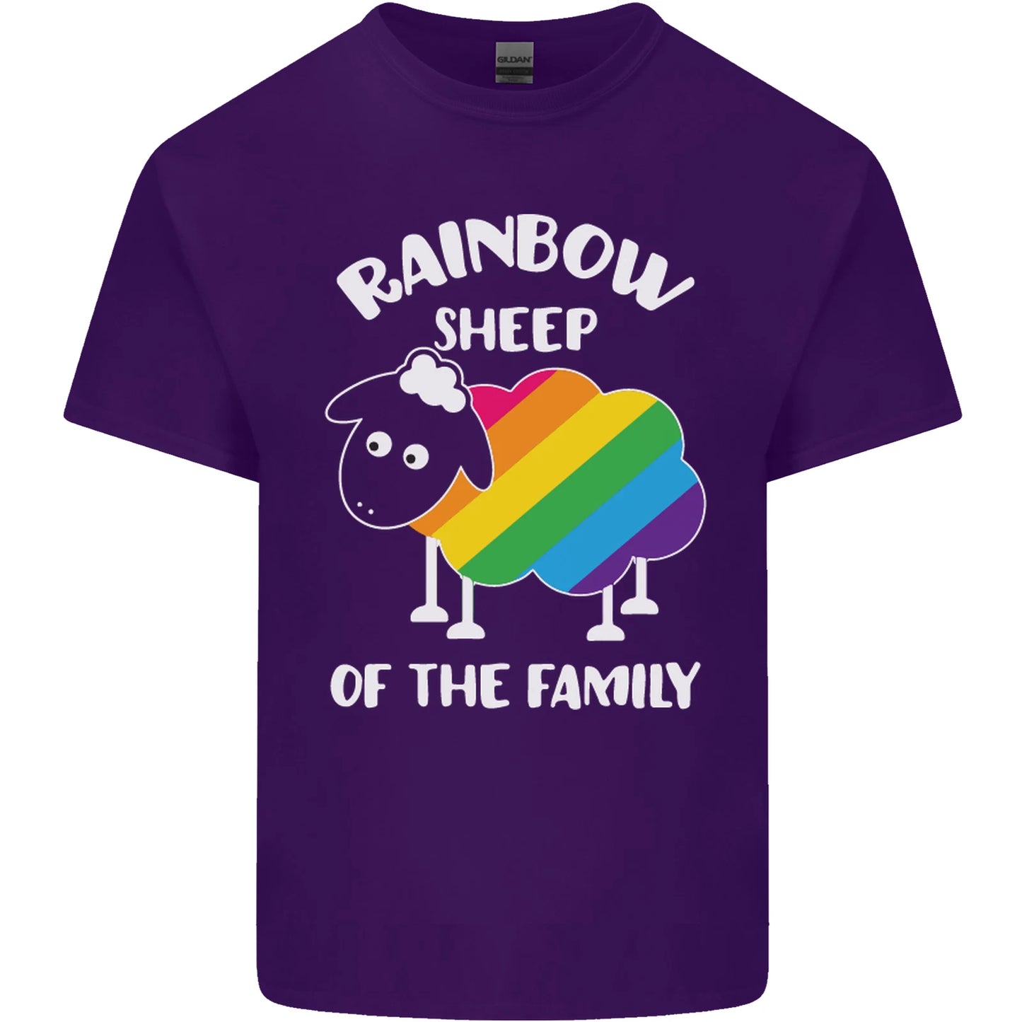 LGBT Rainbow Sheep Funny Gay Pride Day Mens Cotton T-Shirt Tee Top