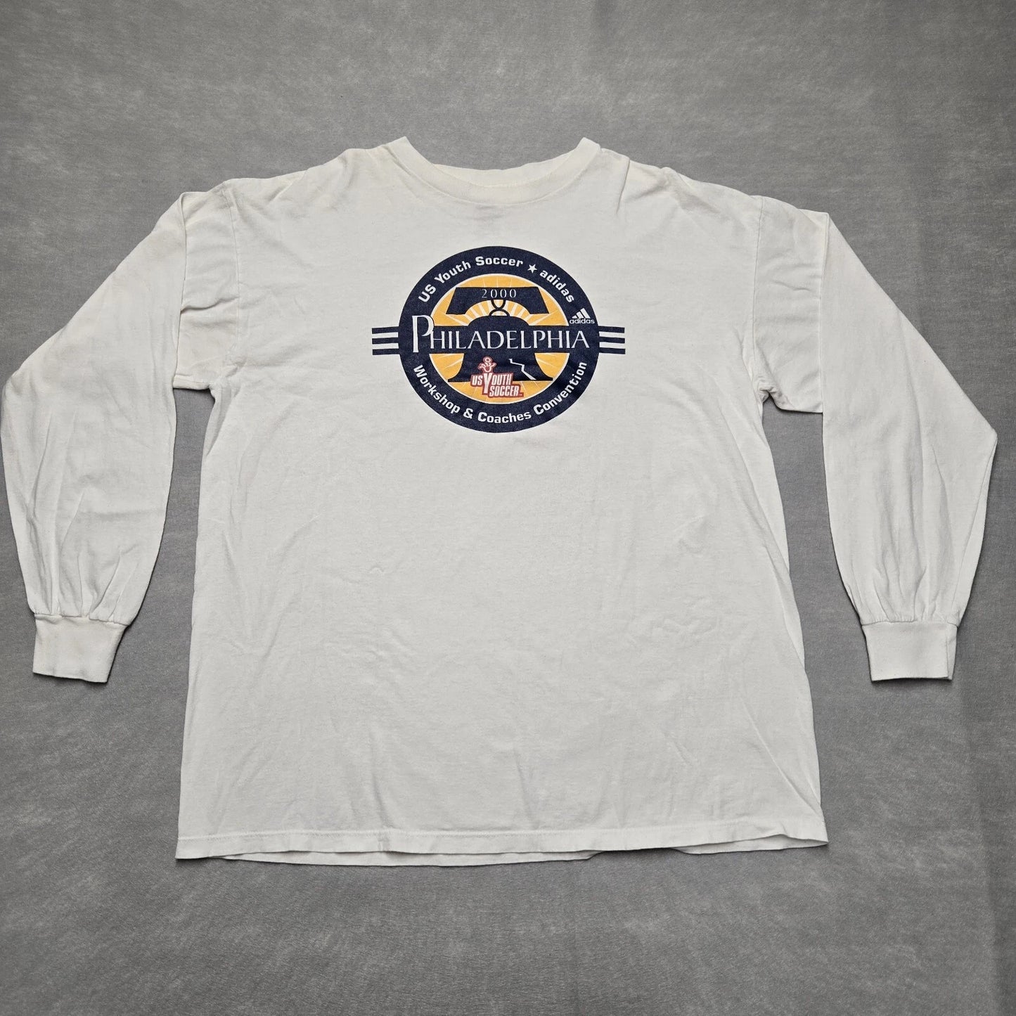 adidas Y2k long sleeve t shirt mens xlarge XL Youth Soccer Coaches Made In USA