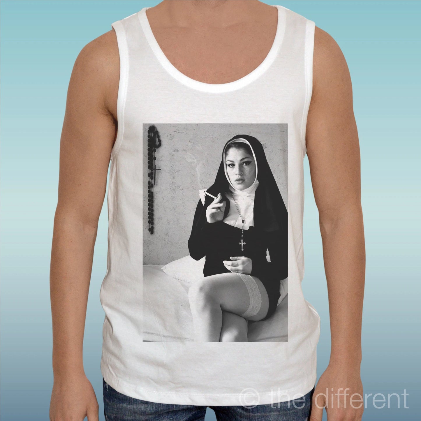 Canotta T-Shirt " Sexy Nun Funny Smoke Hot " Tank Top Gift Idea