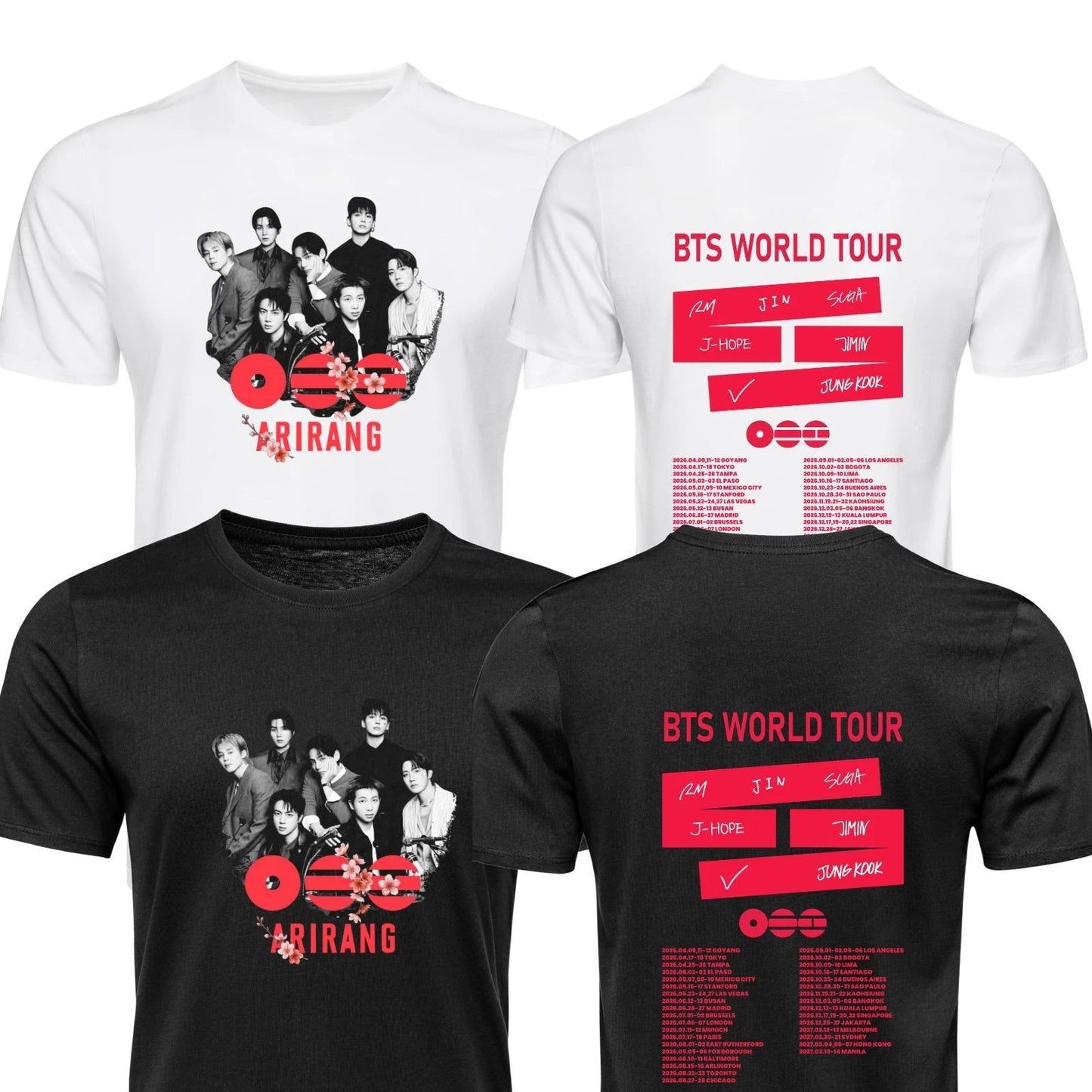BTS T Shirt Arirang Inspired World Tour Fan merch Unisex Adults kids tee Tops