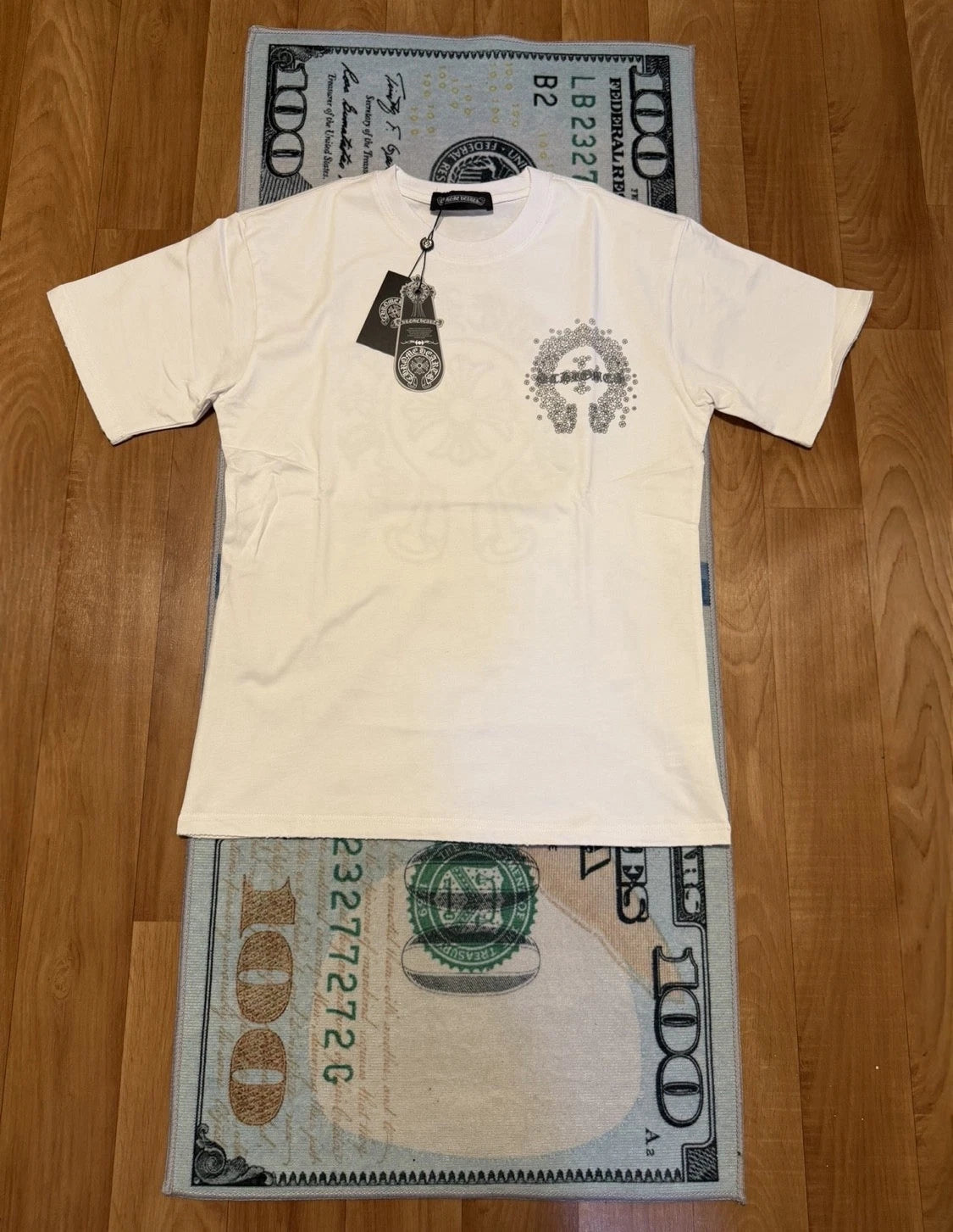 Chrome Hearts Men’s White Short Sleeve Crew Neck Logo Graphic T-Shirt Size L