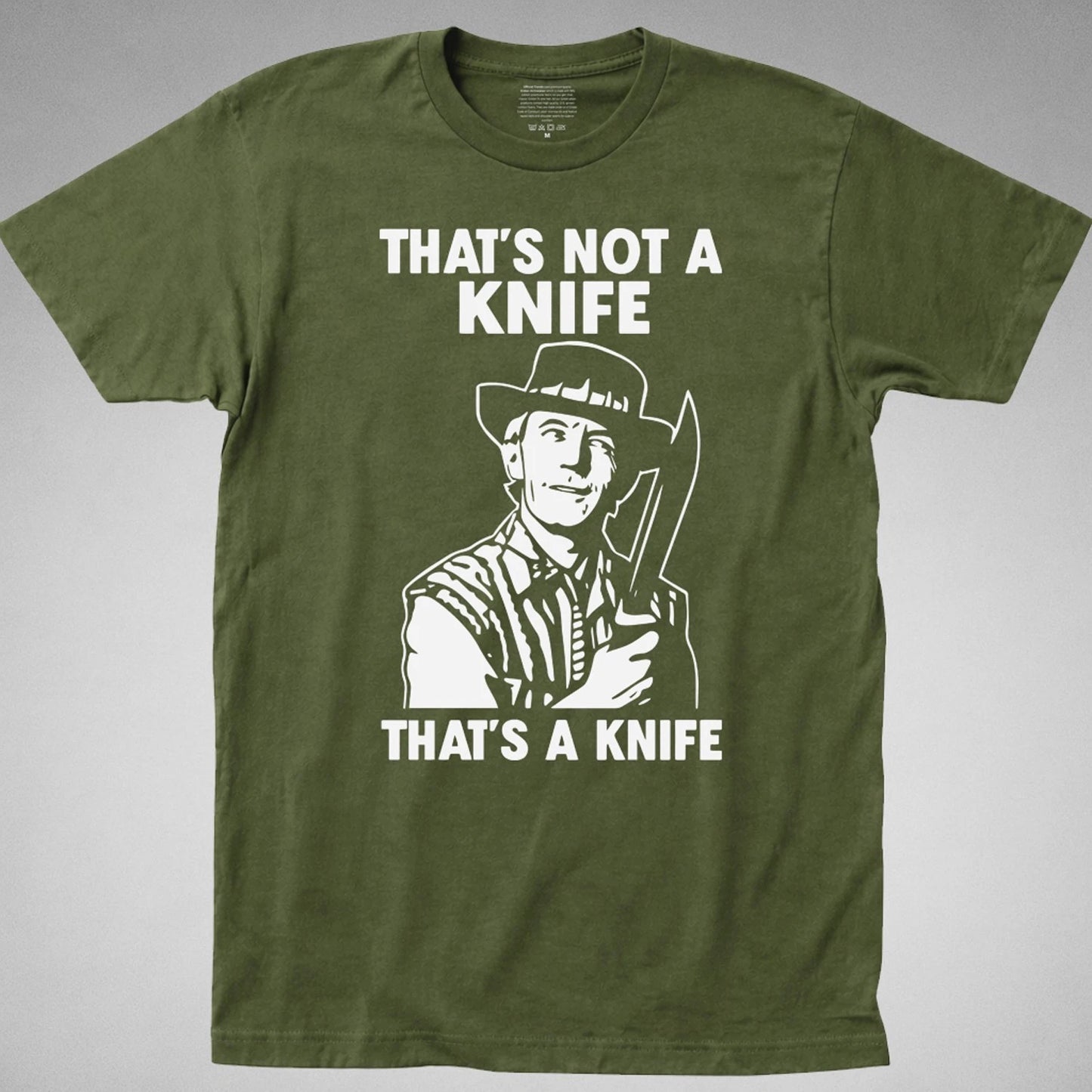 Crocodile Dundee T Shirt that's not a knife movie 2 80s mick Australia outback