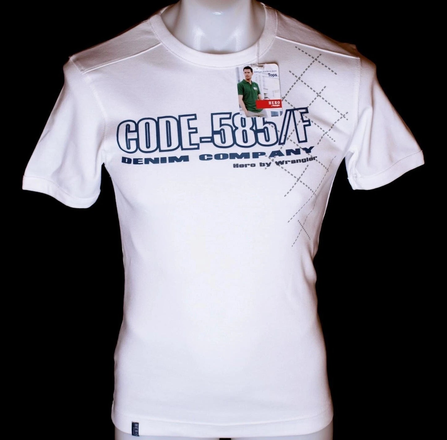 New Men's Hero Wrangler Short Sleeve Stretch Fitted T Shirt White M 2XL Embossed