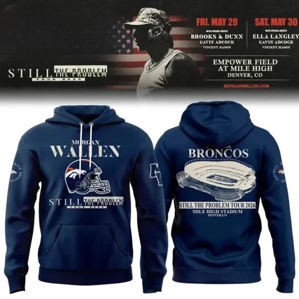 Morgan x Broncos Still The Problem Tour 2026 Edition Blue Hoodie
