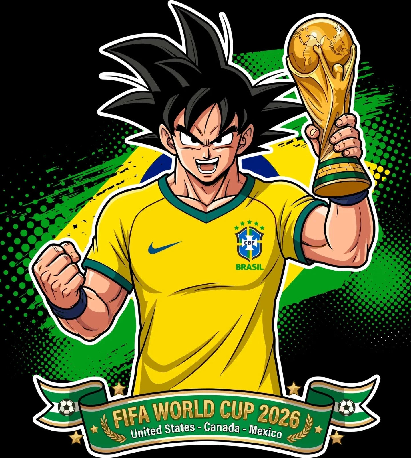 brazil World Cup Football DTF Iron On Heat Transfer Unisex Soccer T shirt