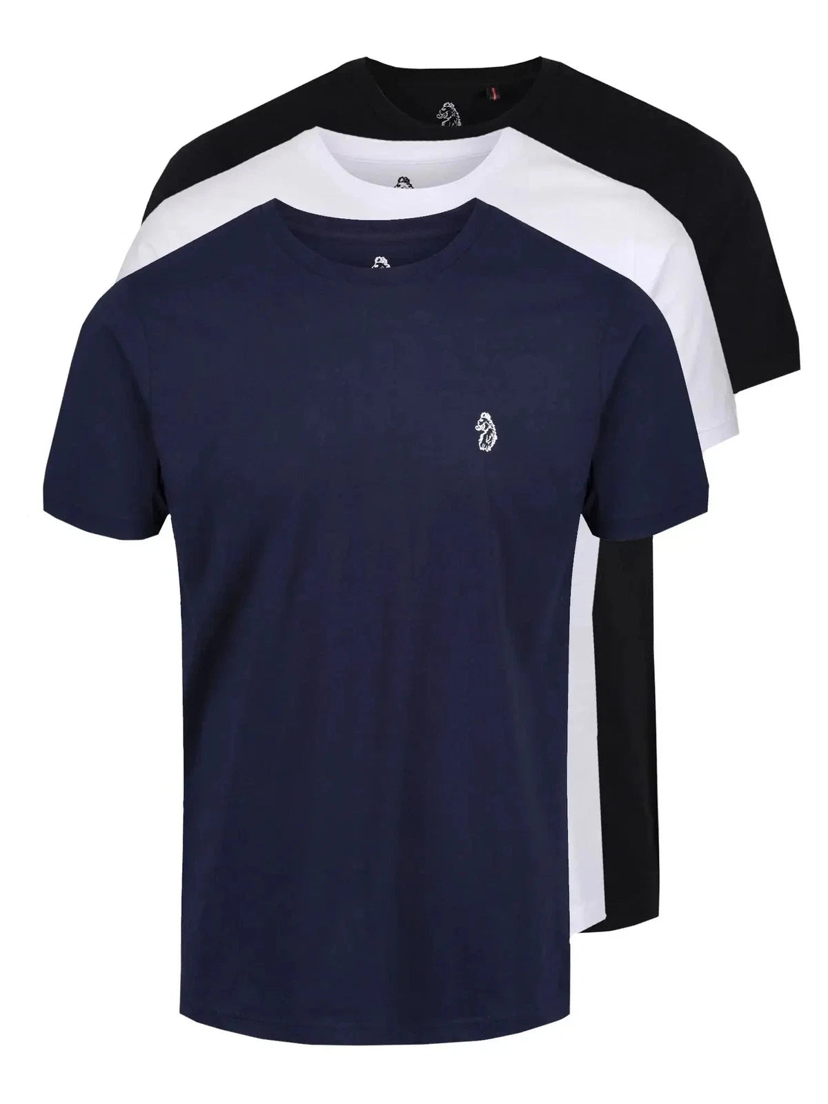 LUKE 1977 Johnys 3 Pack Crew Neck T-Shirts – Pure Cotton Jersey