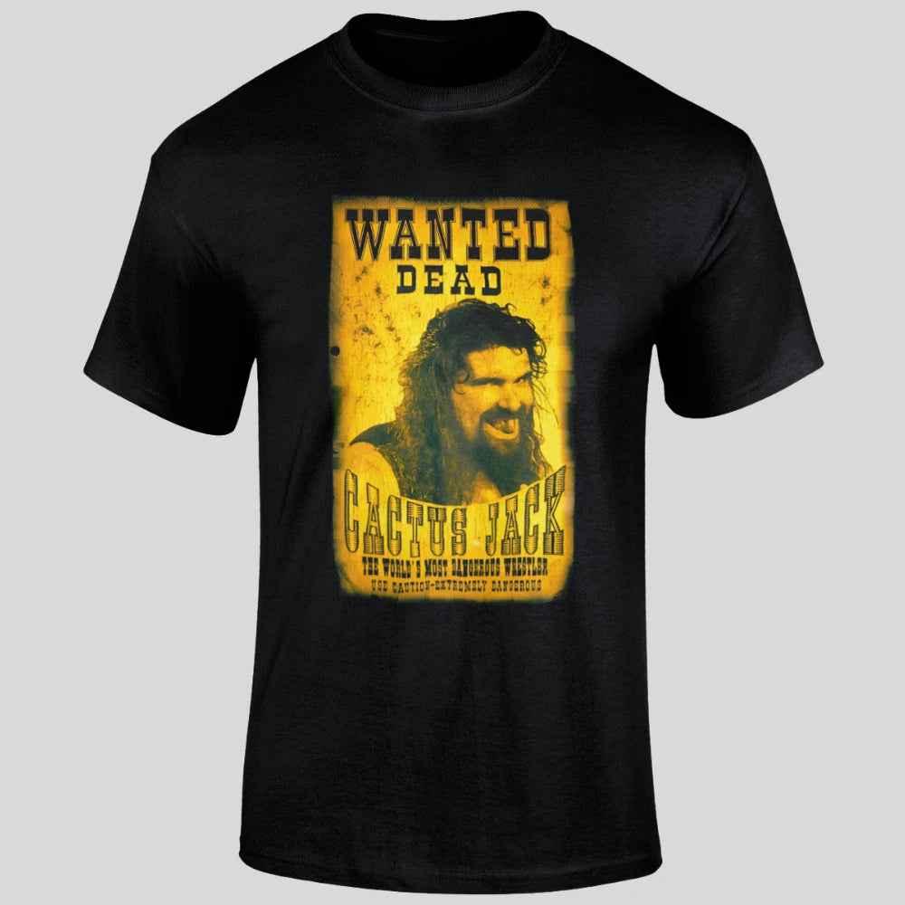 Cactus Jack T Shirt Retro Wanted Dead Poster Wrestling Tribute Mick Foley Tee