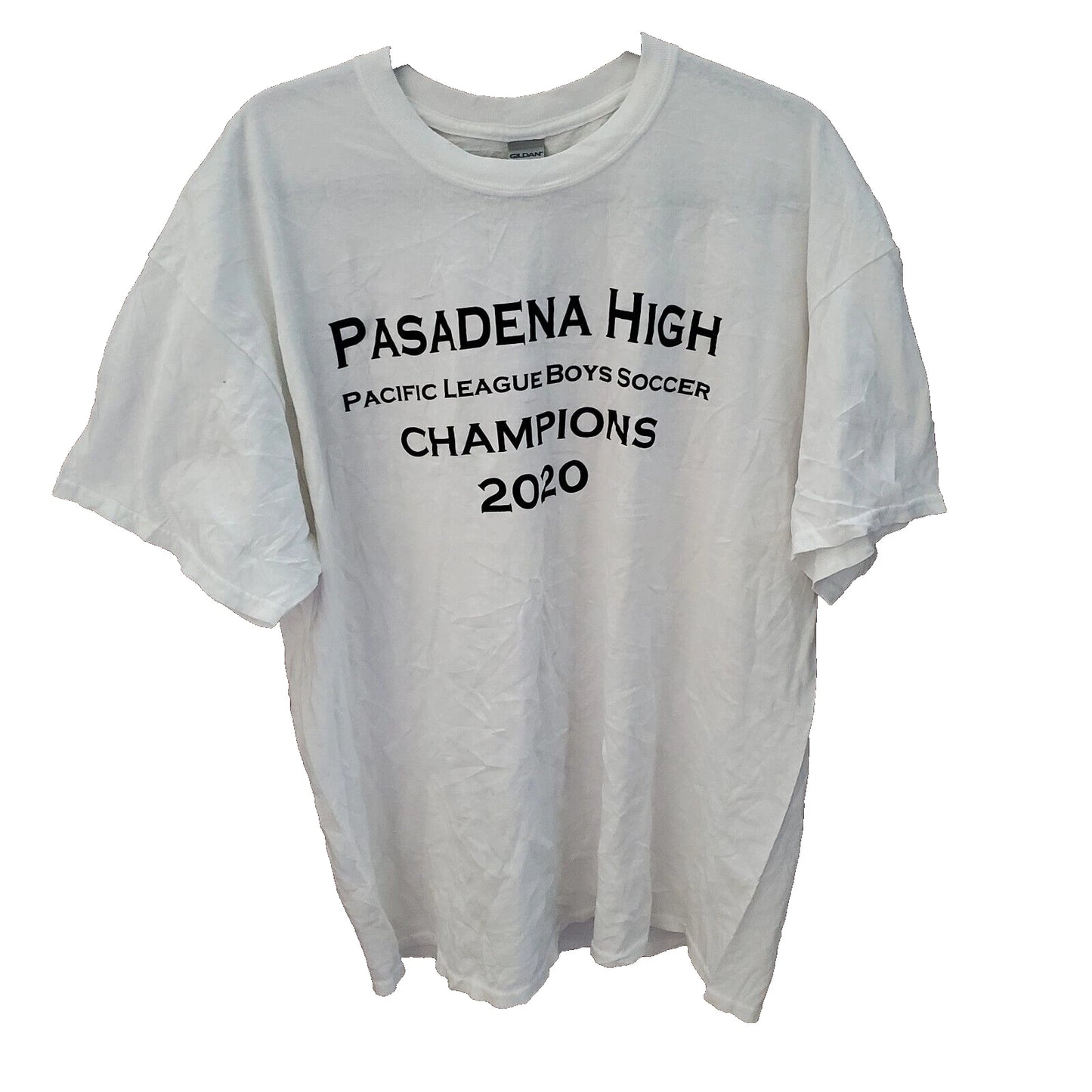 Pasadena High Soccer Champions 2020 Shirt White XL SS Pacific League Bulldogs