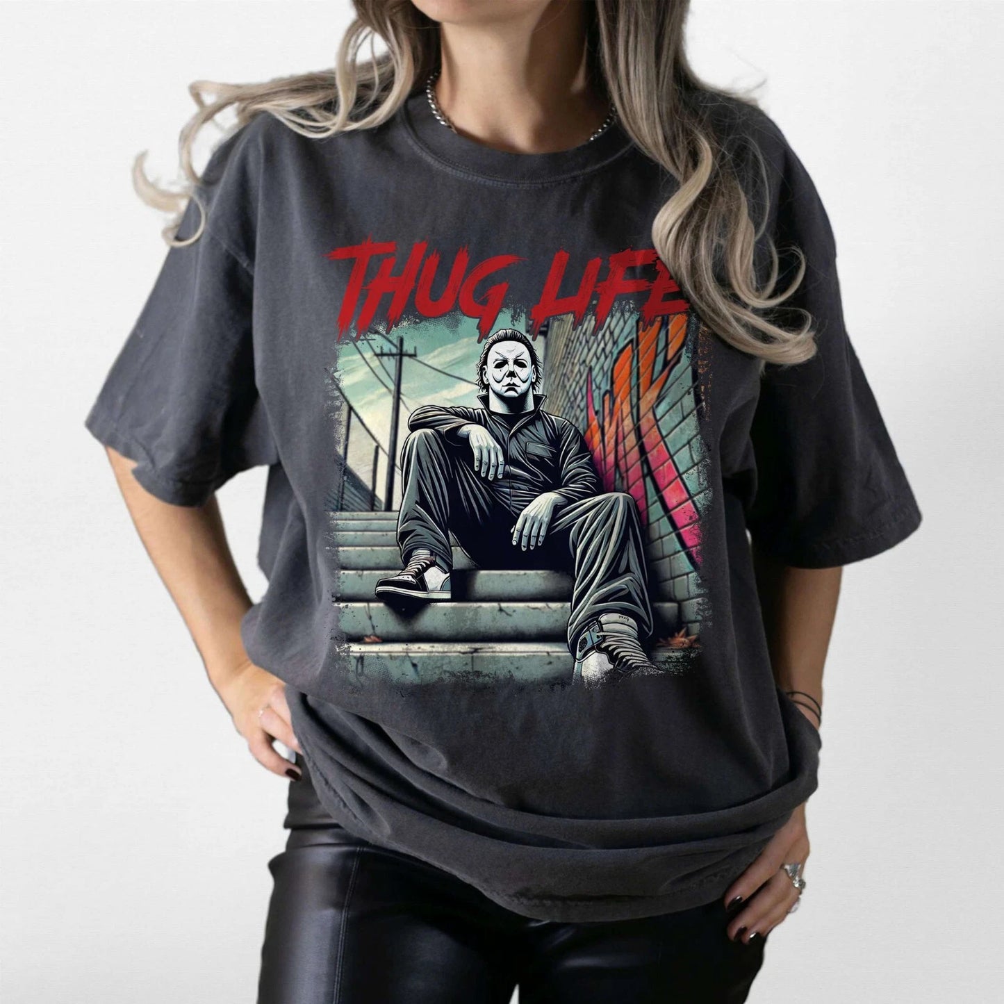 Michael Myers Thug Life T-Shirt, Halloween 2024 Horror Icons, Scary Killers Tee