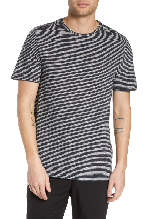 M336 NWT VINCE FEEDER STRIPE MEN CREWNECK SHORT SLEEVE TEE SHIRT SIZE S, M $115