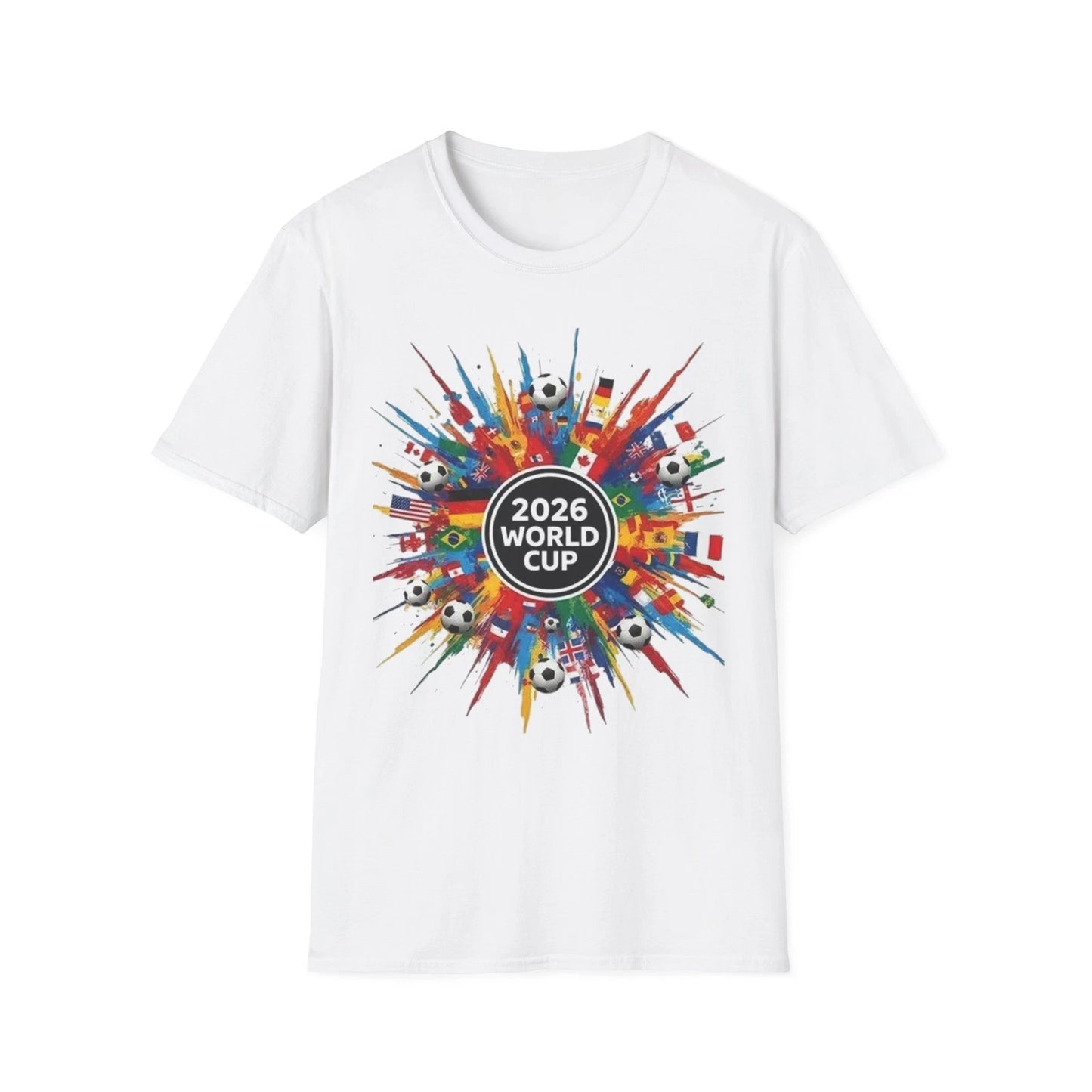 2026 World Cup burst design T-Shirt | Soccer flags, soccer balls