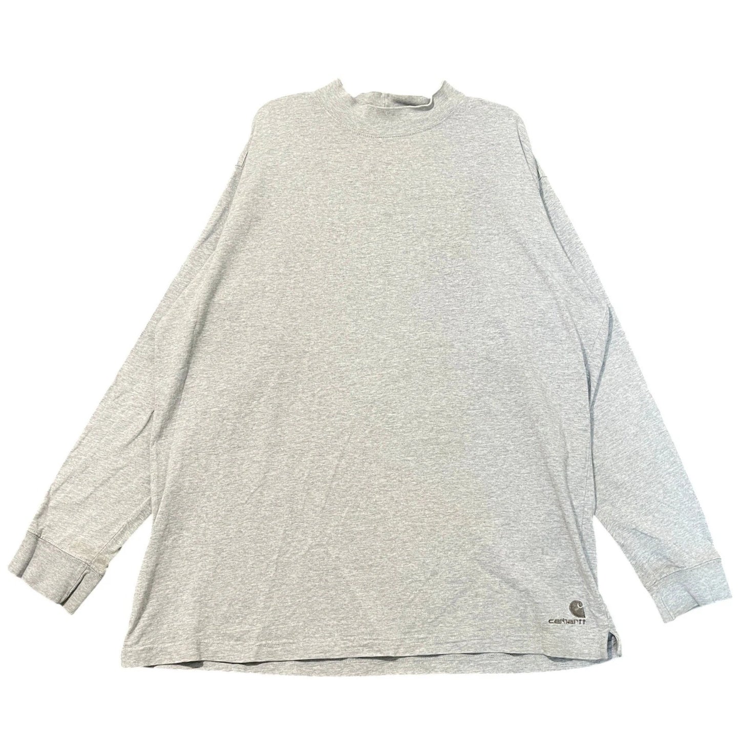 Carhartt Mock Neck Long Sleeve T-Shirt Mens 3XLT Logo Ribbed Cuff Workwear
