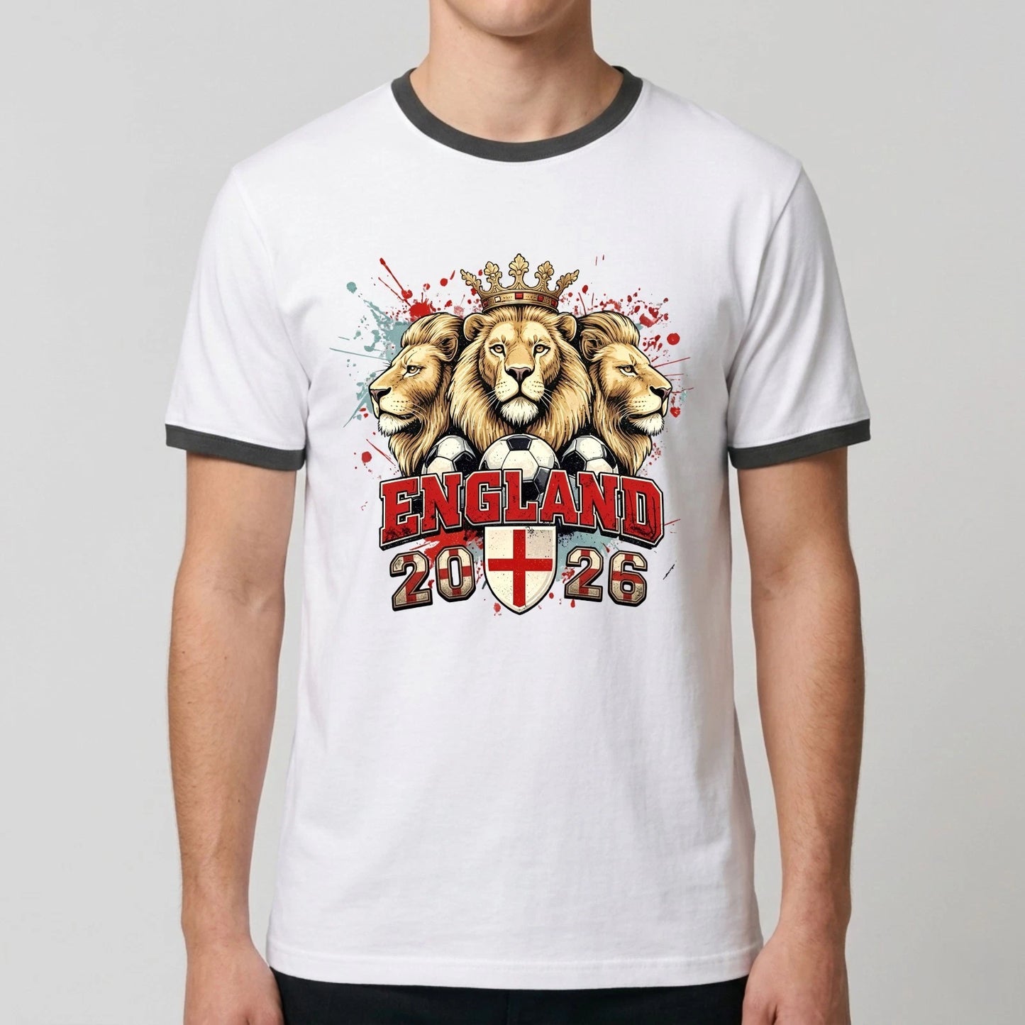 England Football 2026 Ringer T-Shirt Soccer Tournament Supporter Fans Gift Top