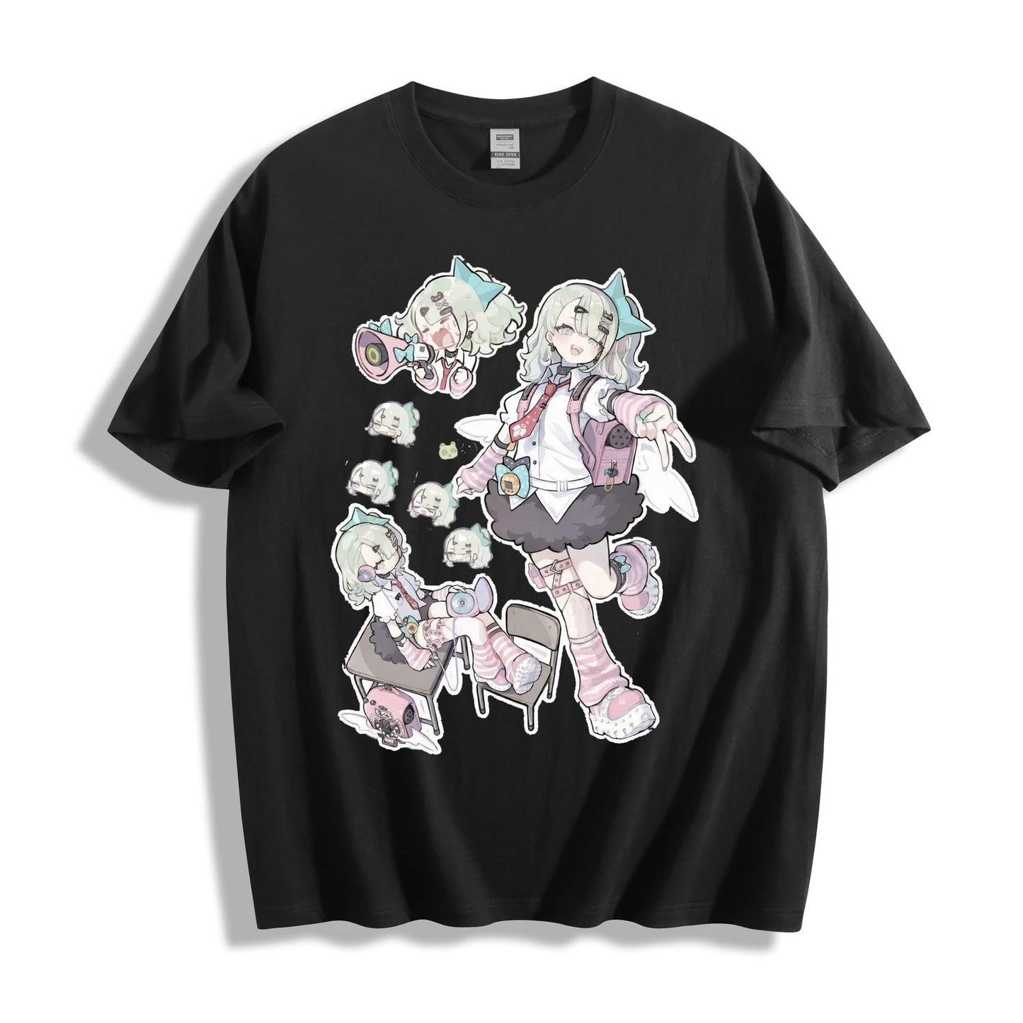Zenless Zone Zero Chika Tee - Cat Maid Jump Pose Anime Fantasy T-Shirt
