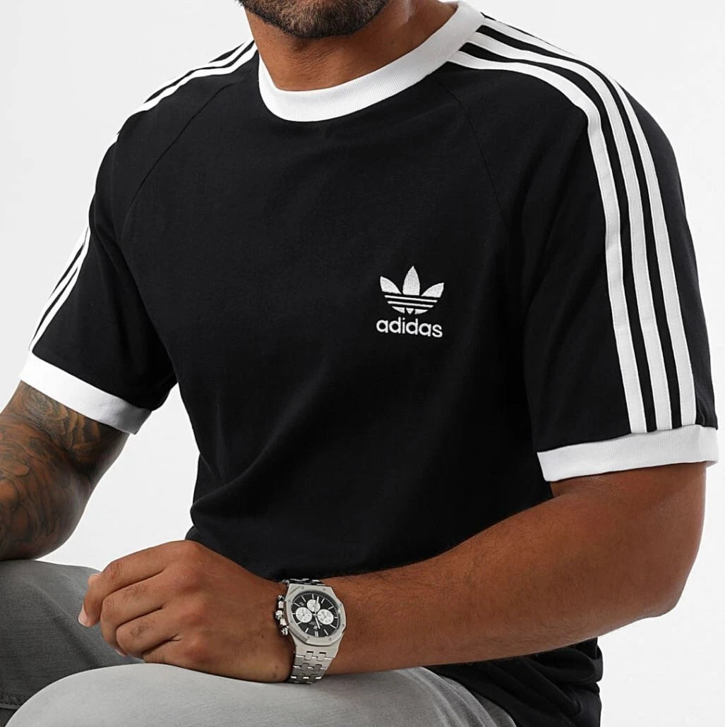 NEW MEN'S ADIDAS ORIGINALS 3-STRIPES CALIFORNIA TREFOIL TEE SHIRT ~ LARGE IA4845