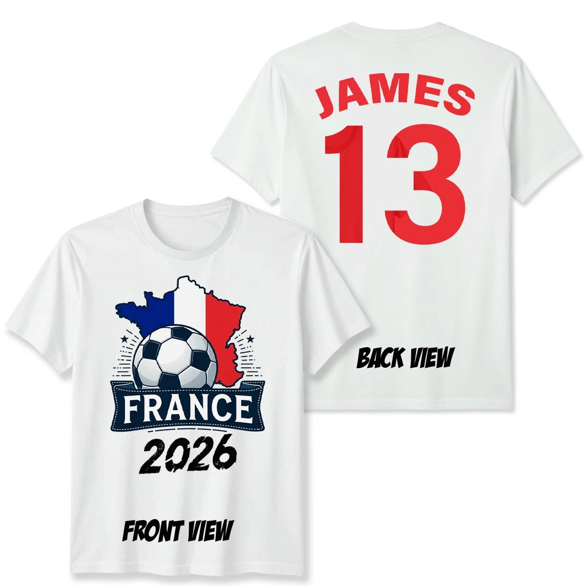 France Personalized Unisex T Shirt Custom Name And Number Football Fan Top