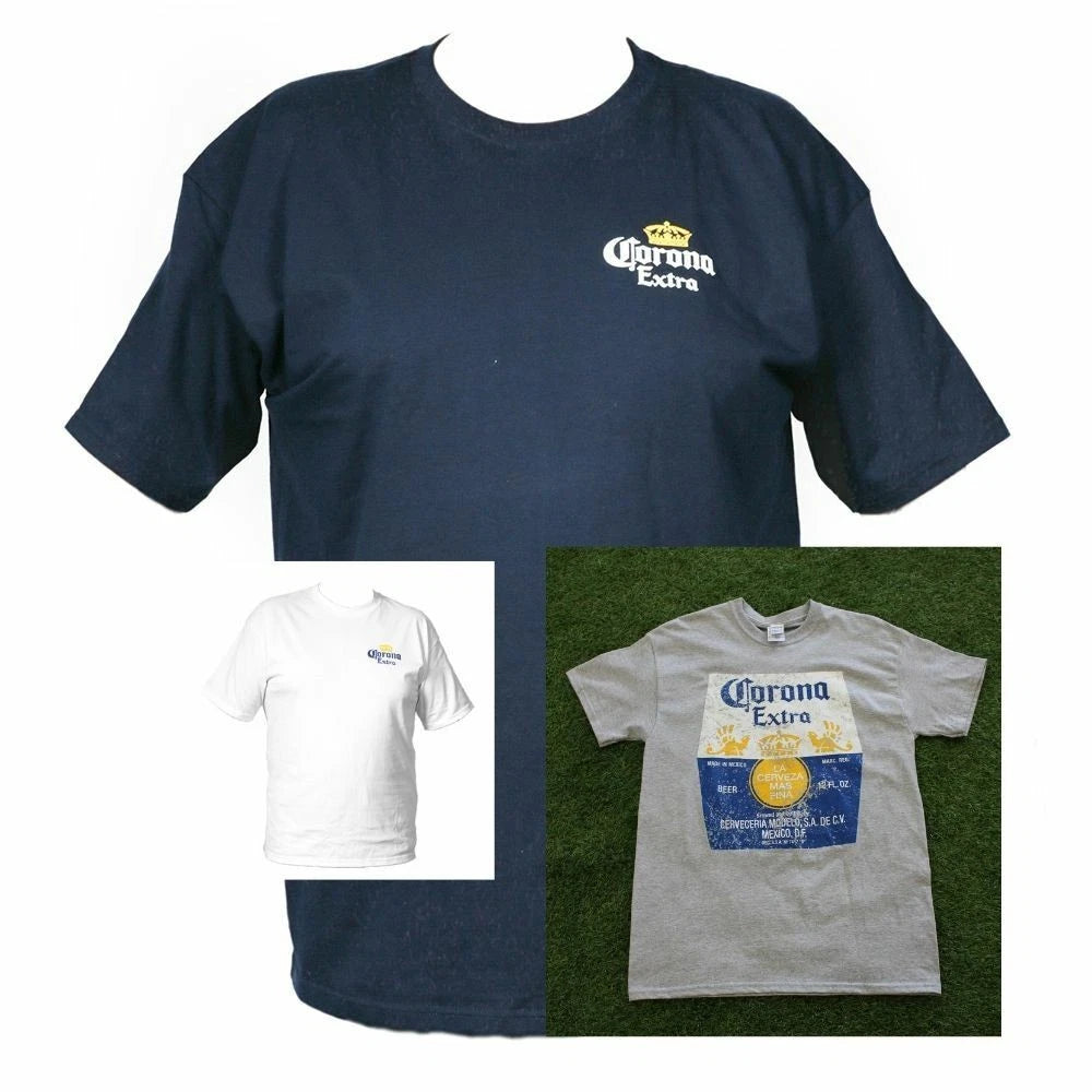 New Corona Men Cotton T Shirt Top Made Mexico Soft Heavyweight S-M-L-XL-XXL