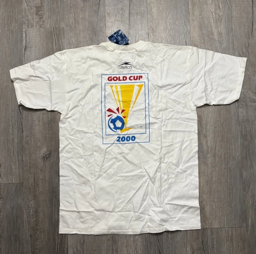 Vintage 2000 CONCACAF Gold Cup Soccer Shirt Atletica Men Size XL White Tee Retro
