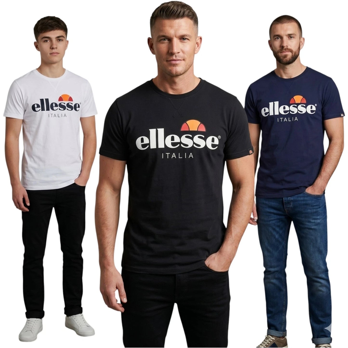 ELLESSE Emilien TMC 7 Mens T-Shirt Crew Neck Summer Sports Casual Tee Cotton