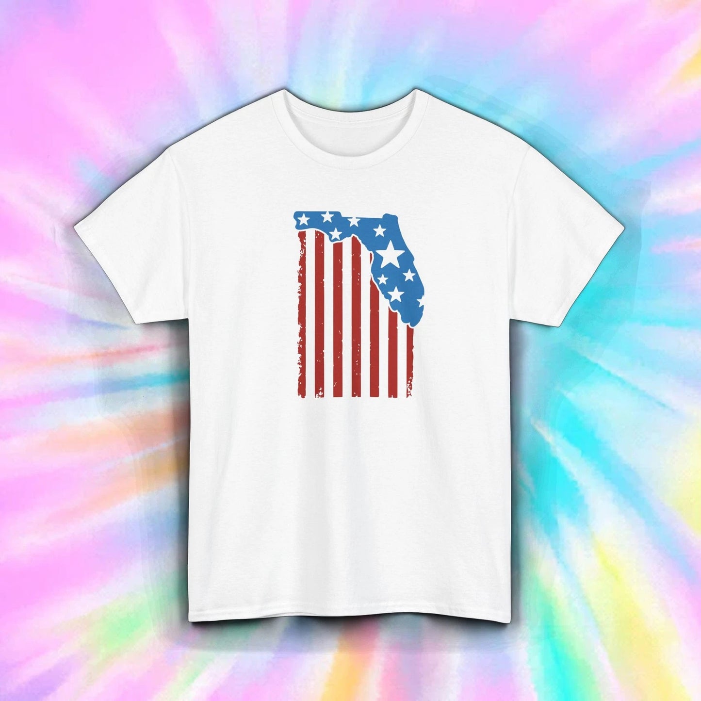 Florida USA Flag Stars Shirt Patriotic State Pride Graphic Tee Gift S-5XL